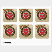 US Marines: Kolonel (USMC Col) [3D] Vierkante Sticker (Vel)