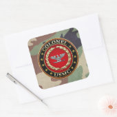 US Marines: Kolonel (USMC Col) [3D] Vierkante Sticker (Envelop)