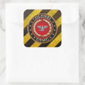 US Marines: Kolonel (USMC Col) [3D] Vierkante Sticker (Tas)