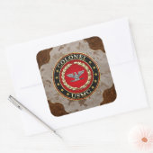US Marines: Kolonel (USMC Col) [3D] Vierkante Sticker (Envelop)
