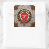 US Marines: Kolonel (USMC Col) [3D] Vierkante Sticker (Tas)