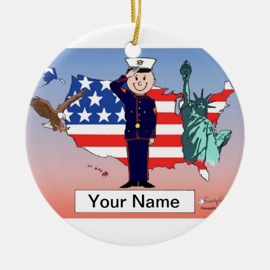 US Marines - Mannelijk Keramisch Ornament (Voorkant)