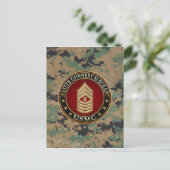 US Marines: Master Gunnery Sergeant (USMC MGySgt) Briefkaart (Staand voorkant)