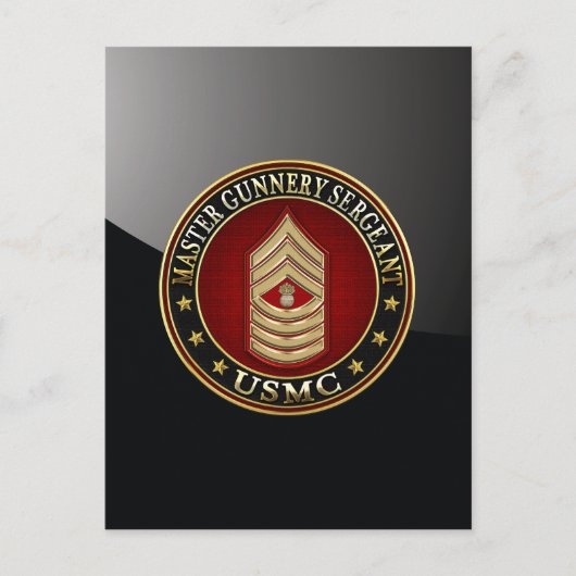 US Marines: Master Gunnery Sergeant (USMC MGySgt) Briefkaart (Voorkant)