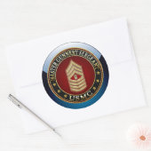 US Marines: Master Gunnery Sergeant (USMC MGySgt) Ronde Sticker (Envelop)
