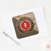 US Marines: Tweede luitenant (USMC 2ndLt) [3D] Vierkante Sticker (Envelop)