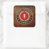 US Marines: Tweede luitenant (USMC 2ndLt) [3D] Vierkante Sticker (Tas)