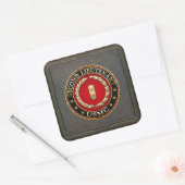 US Marines: Tweede luitenant (USMC 2ndLt) [3D] Vierkante Sticker (Envelop)