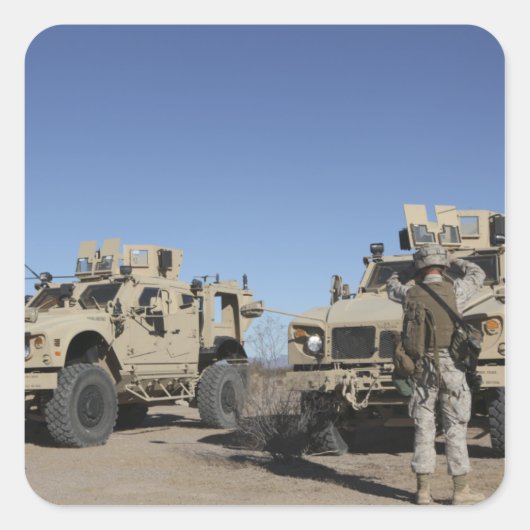 US Marines Vierkante Sticker (Voorkant)