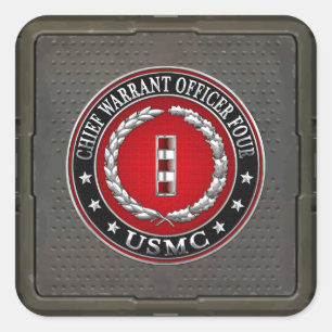 US-mariniers: hoofdarrestatie vier (USMC CWO-4) [3 Vierkante Sticker