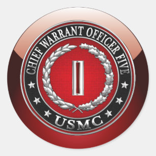 US-mariniers: hoofdbevelhebber vijf (USMC CWO-5) [ Ronde Sticker