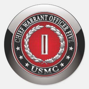 US-mariniers: hoofdbevelhebber vijf (USMC CWO-5) [ Ronde Sticker