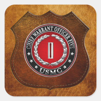 US-mariniers: hoofdbevelhebber vijf (USMC CWO-5) [ Vierkante Sticker