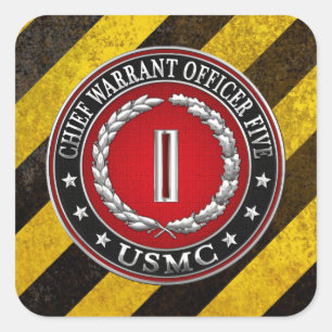 US-mariniers: hoofdbevelhebber vijf (USMC CWO-5) [ Vierkante Sticker