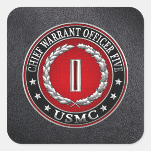 US-mariniers: hoofdbevelhebber vijf (USMC CWO-5) [ Vierkante Sticker
