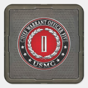 US-mariniers: hoofdbevelhebber vijf (USMC CWO-5) [ Vierkante Sticker