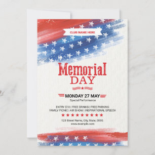 Us Memorial Day Celebration Flyer Kaart