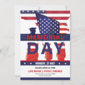 Us Memorial Day-feest uitnodiging template (Voorkant)
