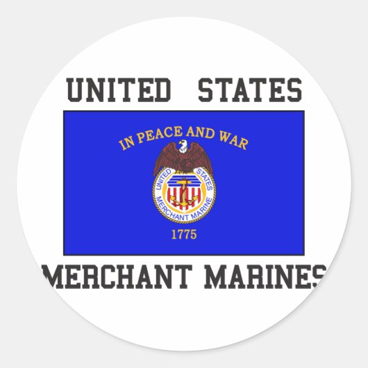 US Merchant Marine Ronde Sticker (Voorkant)