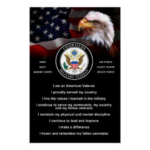 US Militaire VETERAN Creed Perfect Poster