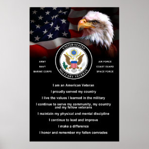 US Militaire VETERAN Creed Poster