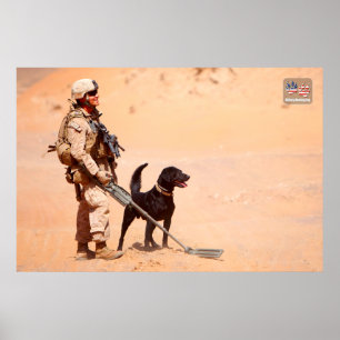 US MILITAIRE WERKDOG POSTER