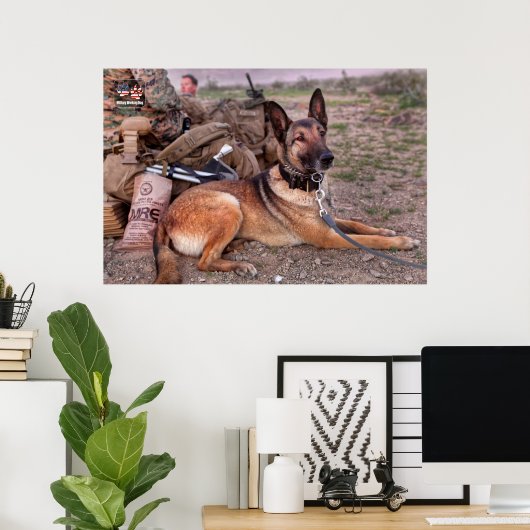 US MILITARY WORKING DOG POSTER (Thuiskantoor)