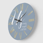 US Modern Romantisch Bruiloft op Dusty Blue Grote Klok (Hoek)