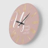 US Modern Romantisch Bruiloft op Dusty Pink Grote Klok (Hoek)