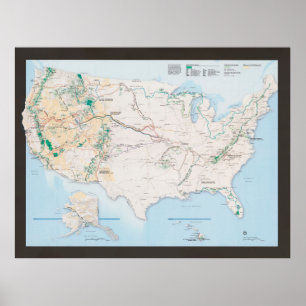 US National Trails System Map (2004) Verenigde Sta Poster