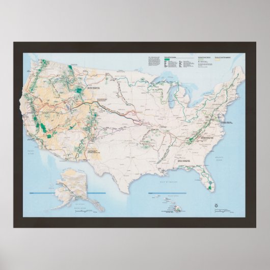 US National Trails System Map (2004) Verenigde Sta Poster (Voorkant)