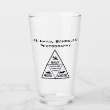 US Naval School of Photography Glass Tumbler B&W