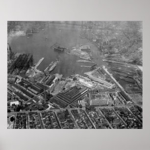 US Naval Yard in Brooklyn NY Foto (1932) Poster