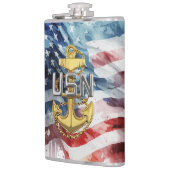 US Navy Chief Flask, E7 Pinning Gift Heupfles (Links)