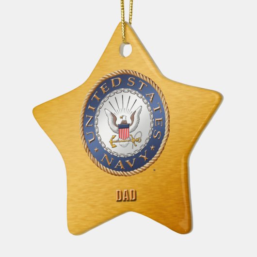 US Navy Dad Ceramic Ornament (Links)