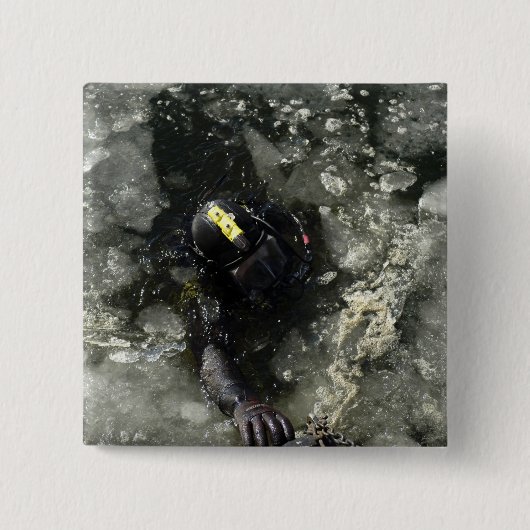 US Navy Diver Vierkante Button 5,1 Cm (Voorkant)