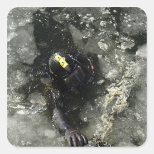 US Navy Diver Vierkante Sticker