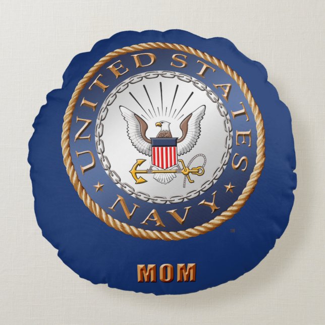 US Navy Mam Round Pillow Rond Kussen (Voorkant)