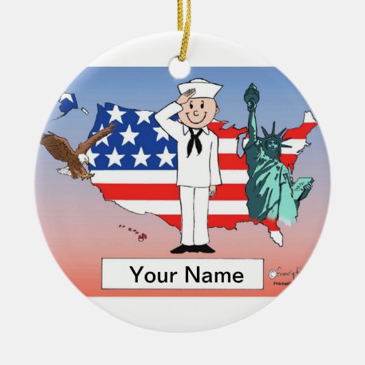 US Navy - Mannelijk Keramisch Ornament (Voorkant)