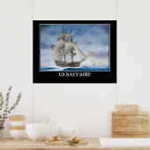 US Navy Sailing Ship Vintage Poster (Keuken)
