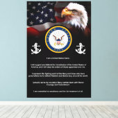 US Navy SAILORS Creed Canvas Afdruk (Insitu (Houten vloer))