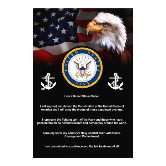 US Navy SAILORS Creed Foto Afdruk (Voorkant)