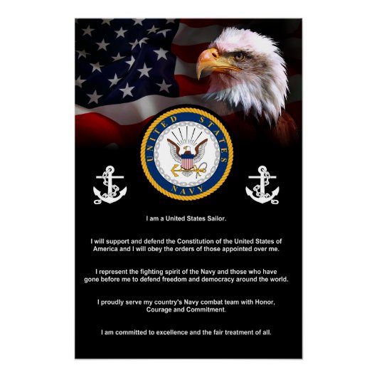 US Navy SAILORS Creed Perfect Poster (Voorkant)
