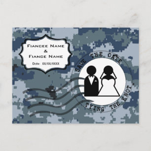 US Navy Save the Date & Bride and Groom Aankondigingskaart
