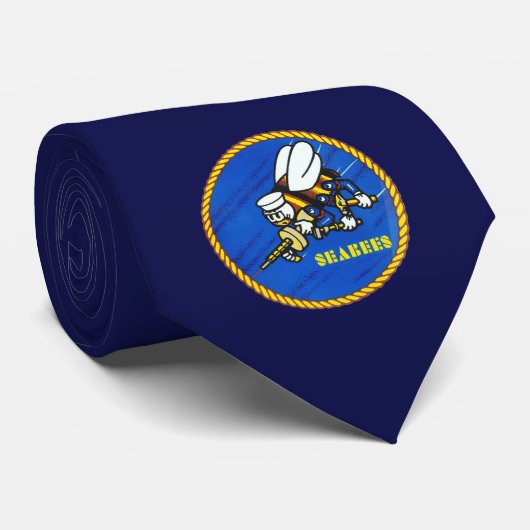 US Navy Seabees Logo Stropdas (Opgerold)