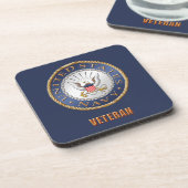 US Navy Veteran Hard plastic onderzetter (Linkerzijde)