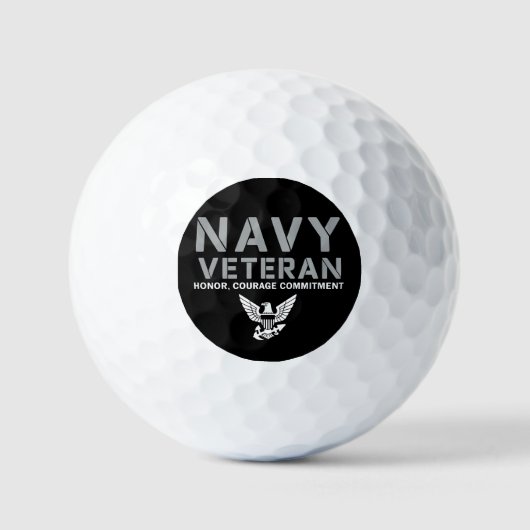 US Navy Veteran Honor Courage Commitment Golfballen (Voorkant)