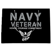 US Navy Veteran Honor Courage Commitment Groot Cadeauzakje (Voorkant)