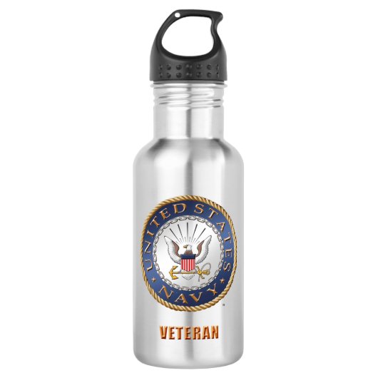 US Navy Veteran Water Bottle Waterfles (Voorkant)