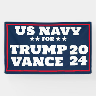US NAVY voor Trump Vance 2024 Banner